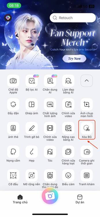 BeautyPlus-app tách nền-trang chủ