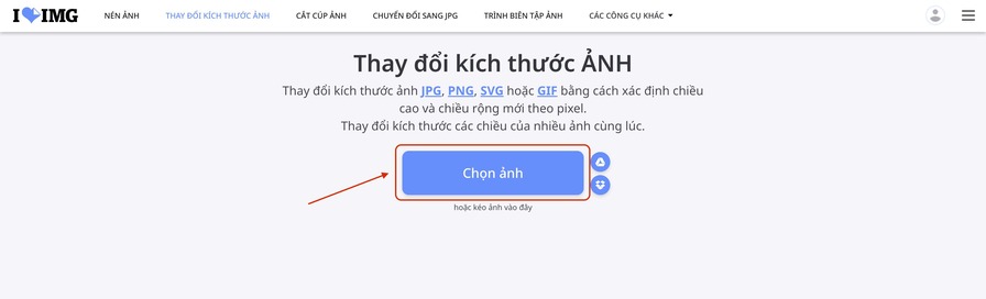 Thay đổi kích thước ảnh với iLoveIMG