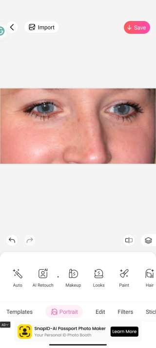 Go to “Portrait” from the menu