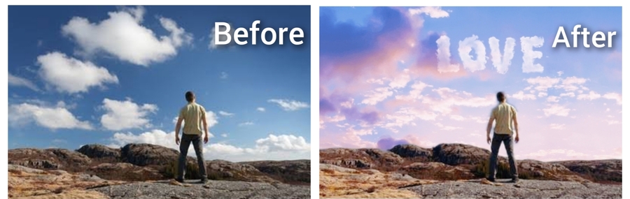 sky photo editing-love